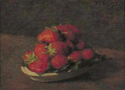 Truskawki na małym talerzyku z fajansu - Henri Fantin-Latour