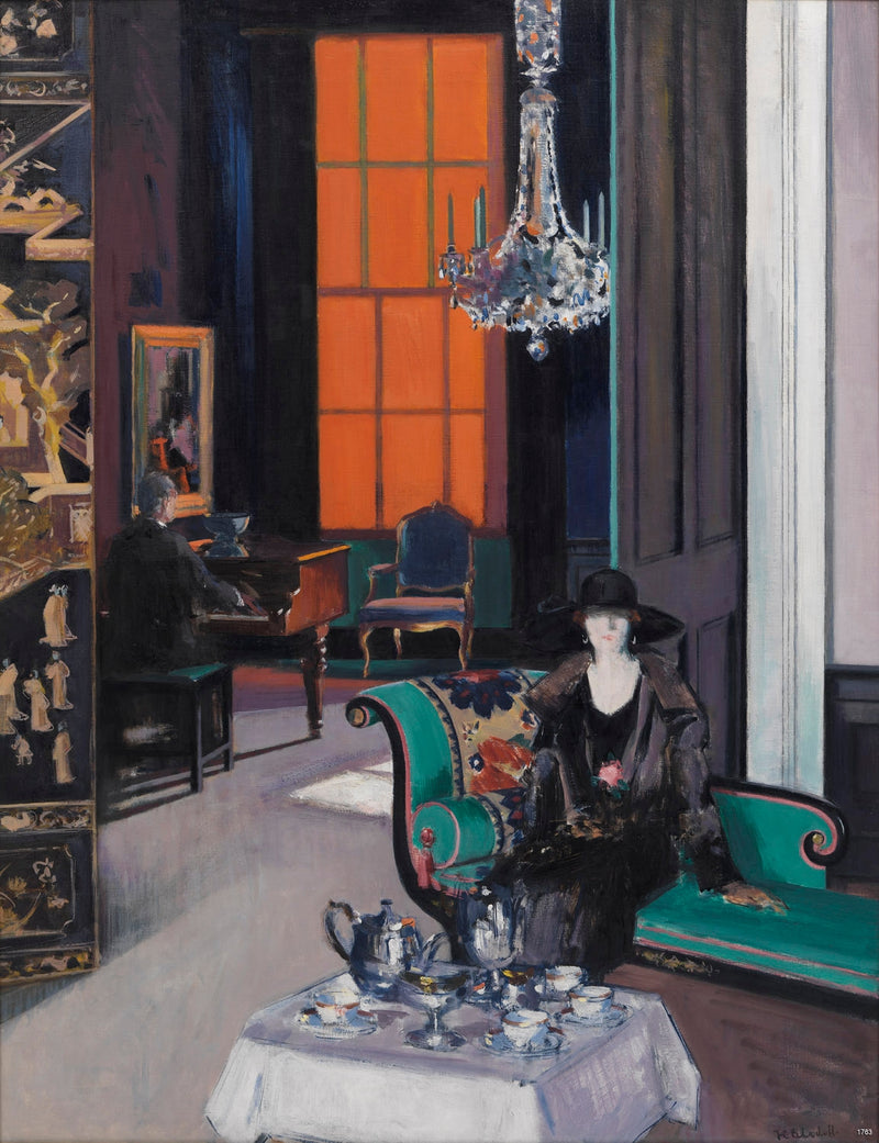 Intérieur : le store orange - Francis Cadell