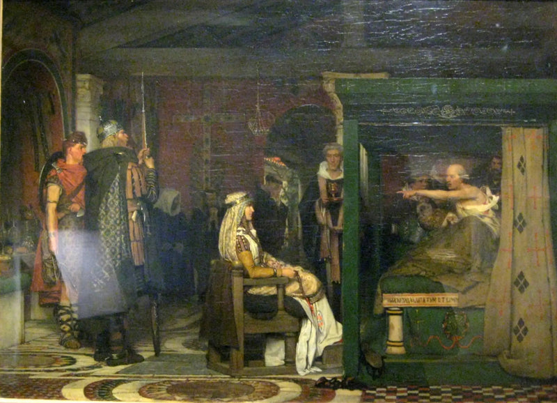 Frédégonde odwiedzająca Prétextata na jego łóżku śmierci - Lawrence Alma-Tadema