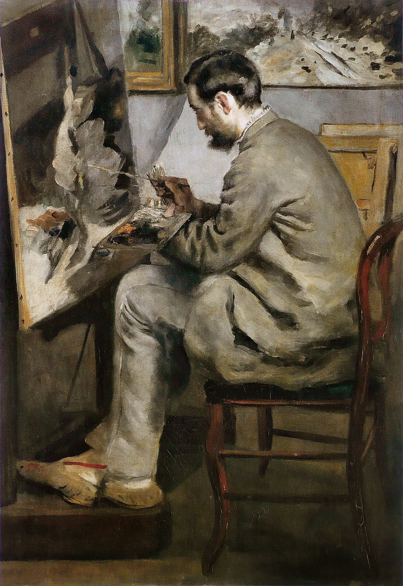 Frédéric Bazille malujący przy swoim sztalugach - Pierre-Auguste Renoir