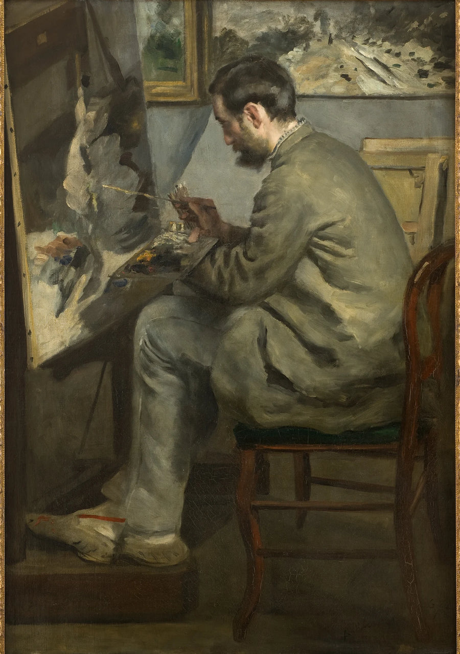Frédéric Bazille malowanie czapli, 1867 - Pierre-Auguste Renoir