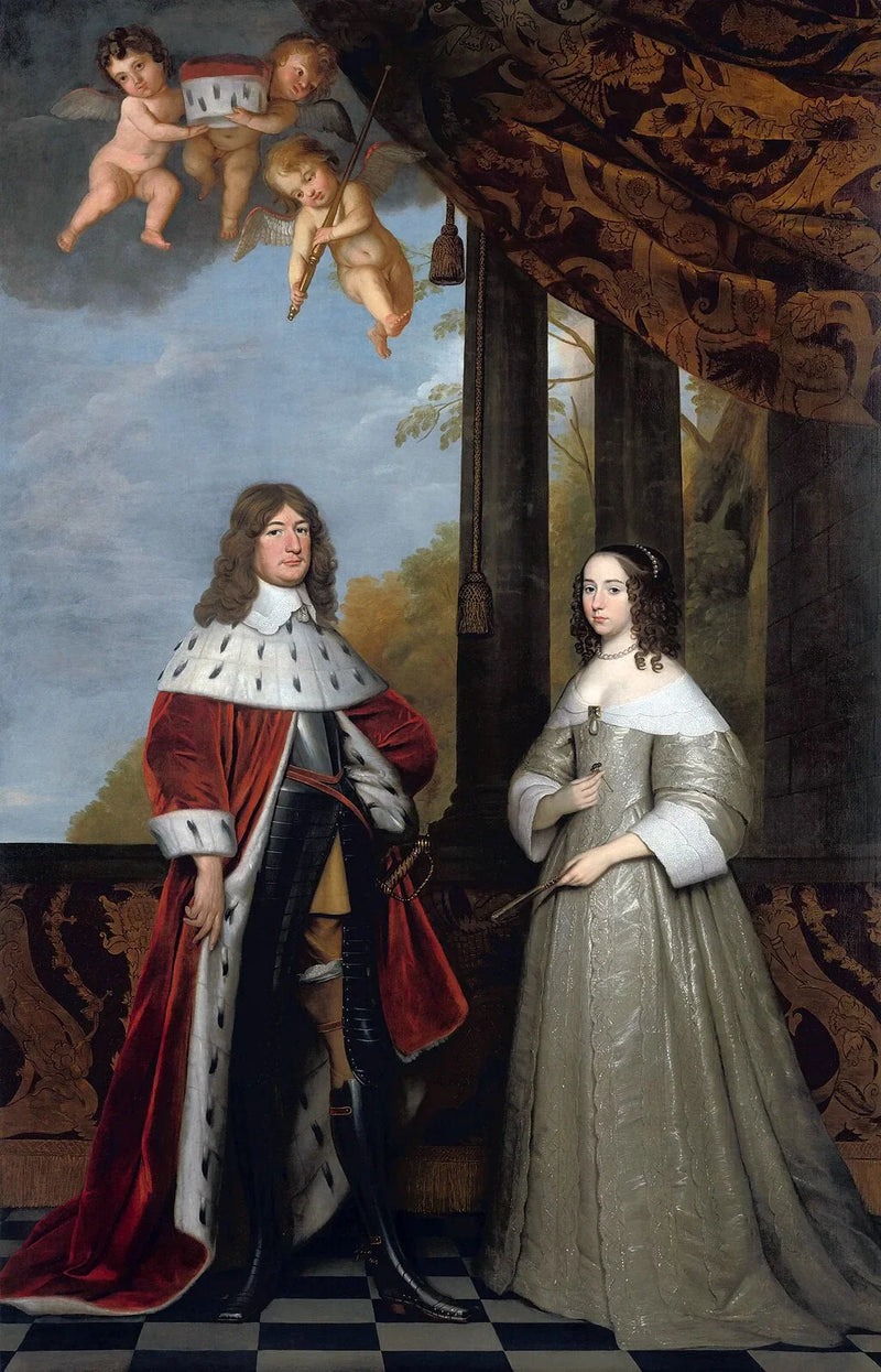 Frédéric-Guillaume (1620-1688), elektor brandenburski, oraz jego żona Louise-Henriette (1627-1667), hrabina Orange-Nassau - Gerrit van Honthorst