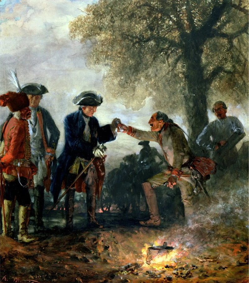  Fryderyk Wielki z Zietenem w obozie - Adolph von Menzel