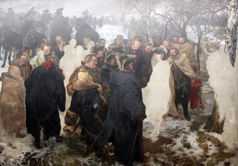  Fryderyk Wielki zwraca się do swoich generałów przed bitwą pod Leuthen w 1757 roku - Adolph von Menzel