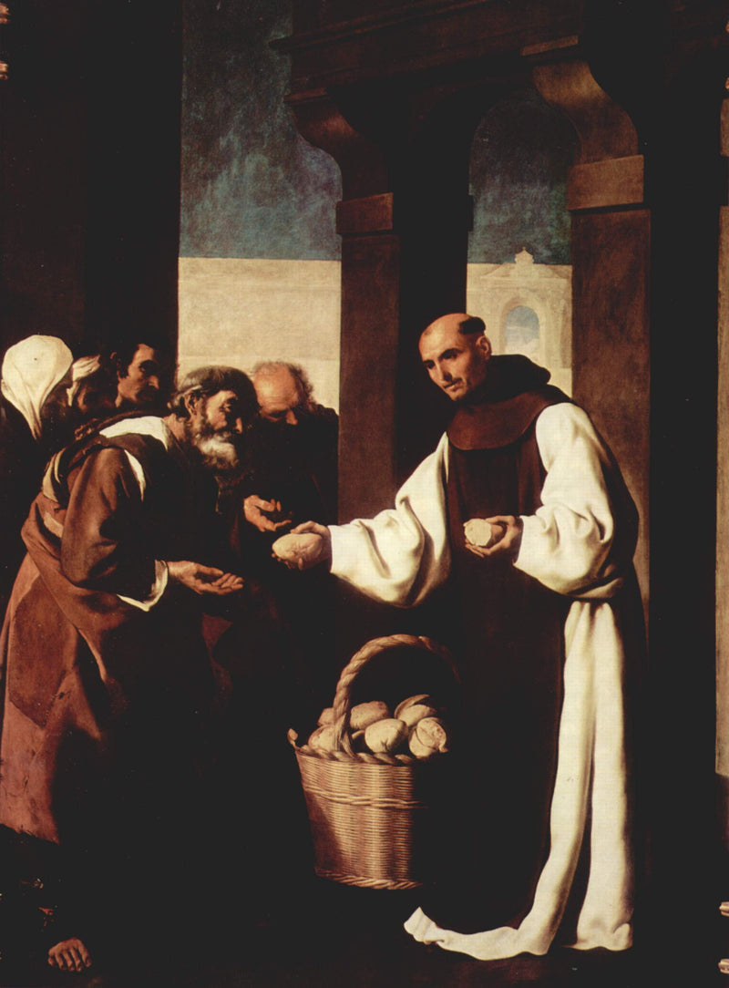 Brat Martín z Vizcaya dawający jałmużnę - Francisco de Zurbarán