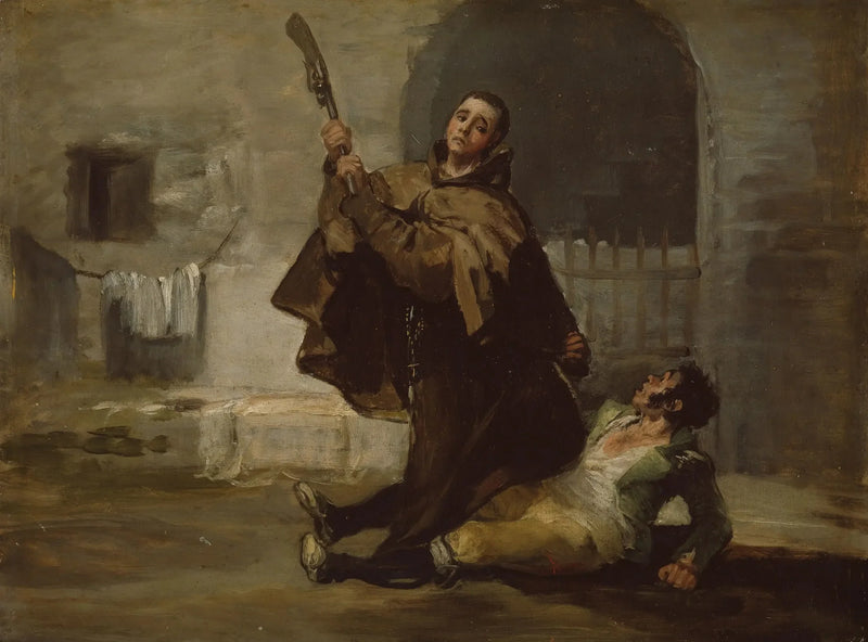 Brat Pedro uderza El Maragato kolbą karabinu - Francisco de Goya