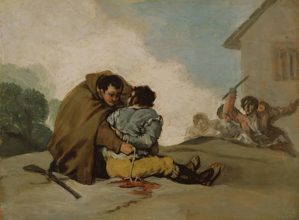 Frère Pedro lie El Maragato avec une corde - Francisco de Goya image 1 reproduction artisanale de tableau