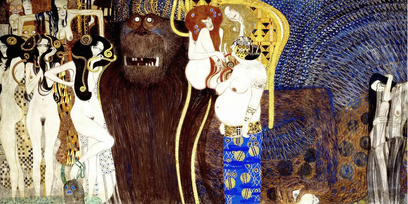 Fryz Beethoven (plansza 5, ściana centralna): Wrogie moce - Gustav Klimt