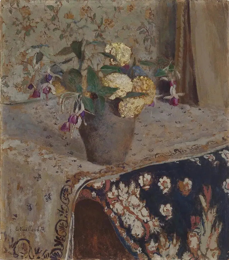 Fuksje i goździki - Édouard Vuillard
