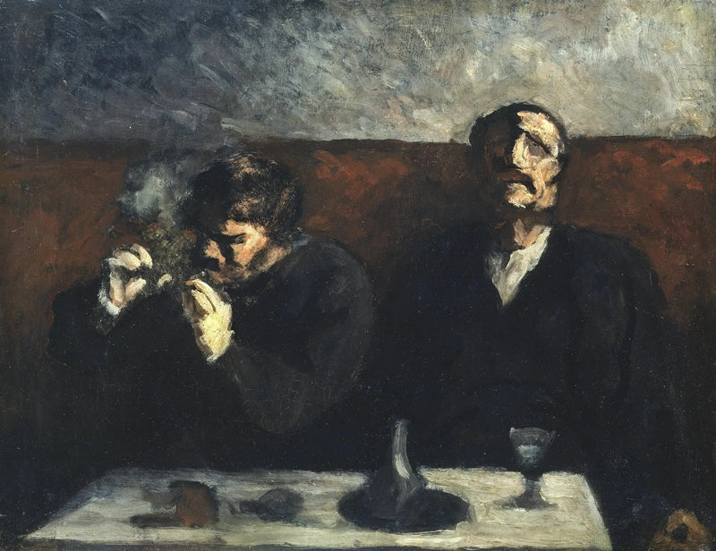Palacz i Pijący absynt - Honoré Daumier