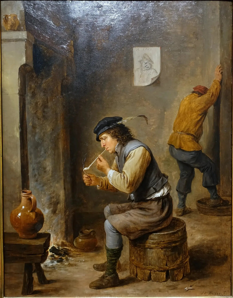 Palacz przy kominku - David Teniers Młodszy