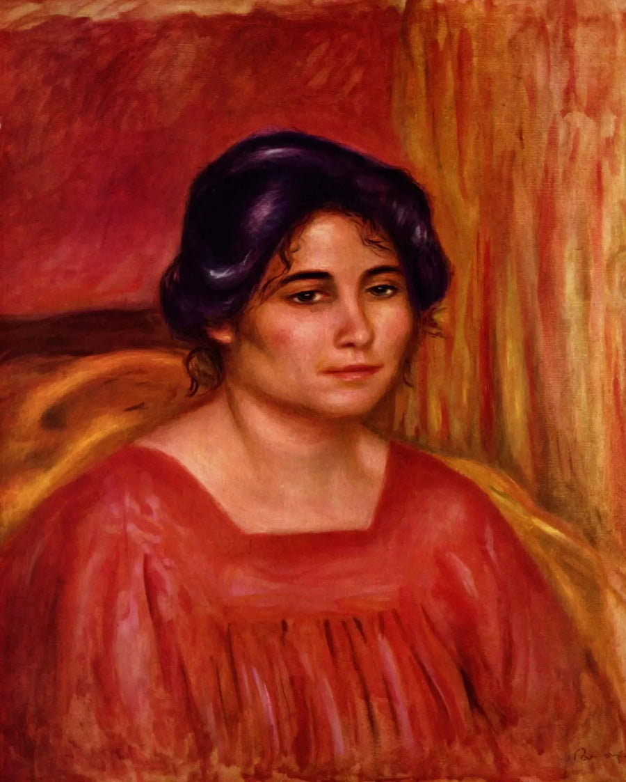 Gabriela w czerwonej sukni - Pierre-Auguste Renoir