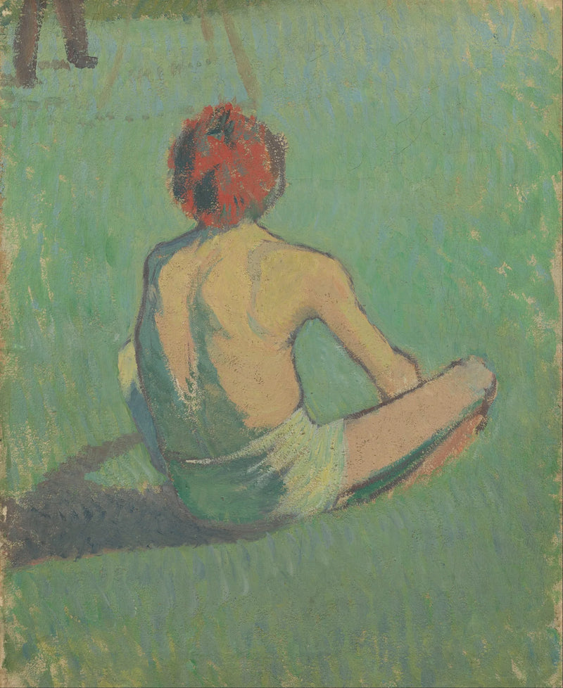 Chłopiec siedzący na trawie - Émile Bernard
