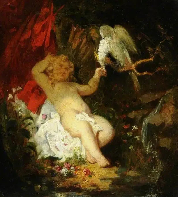 Chłopiec z papugą - Gustave Courbet