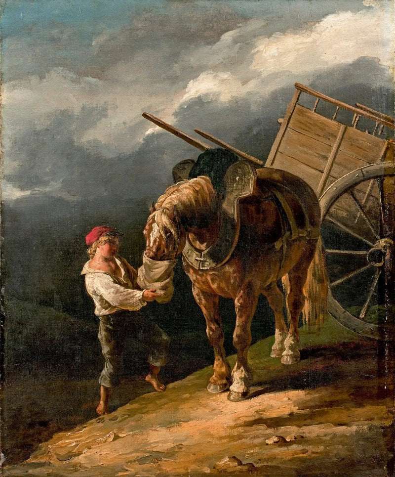 Chłopiec podający owies odpiętemu koniowi - Théodore Géricault
