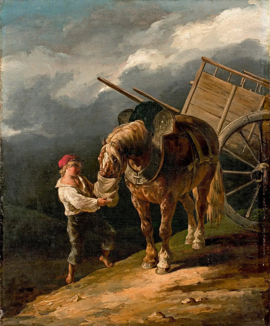 Chłopiec podający owies odpiętemu koniowi - Théodore Géricault