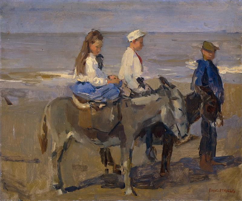 Chłopiec i dziewczynka na osiołkach - Isaac Israëls