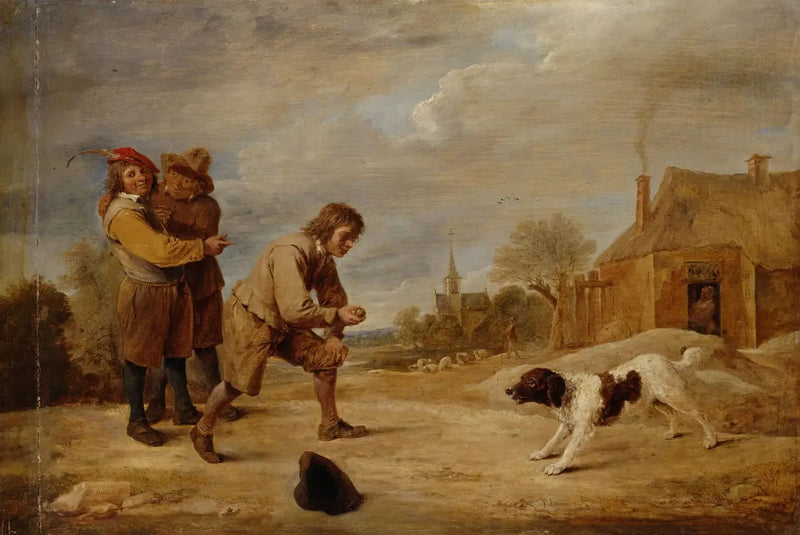 Chłopiec wieśniak z psem - David Teniers młodszy