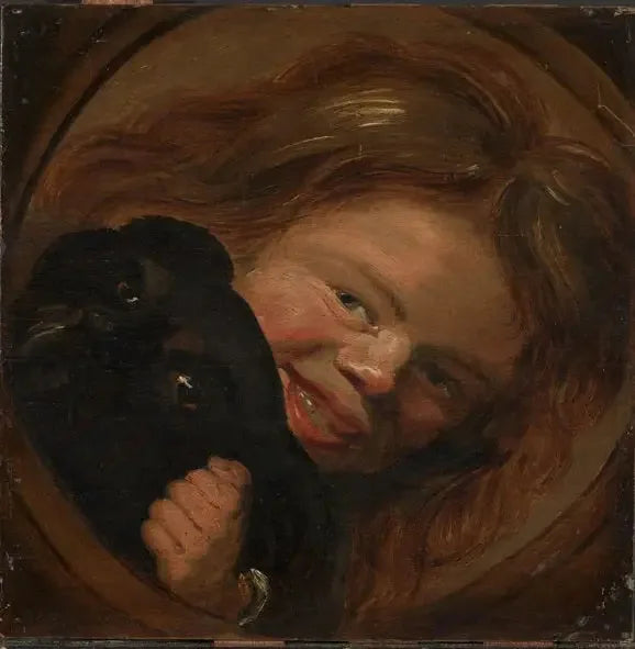 Chłopiec śmiejący się z psem - Frans Hals