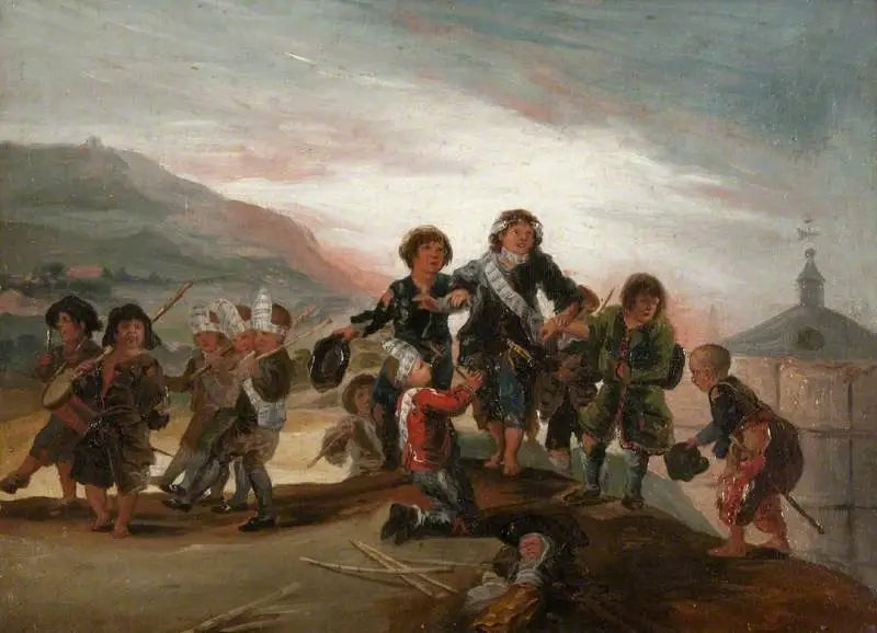 Chłopcy bawiący się w żołnierzy - Francisco de Goya