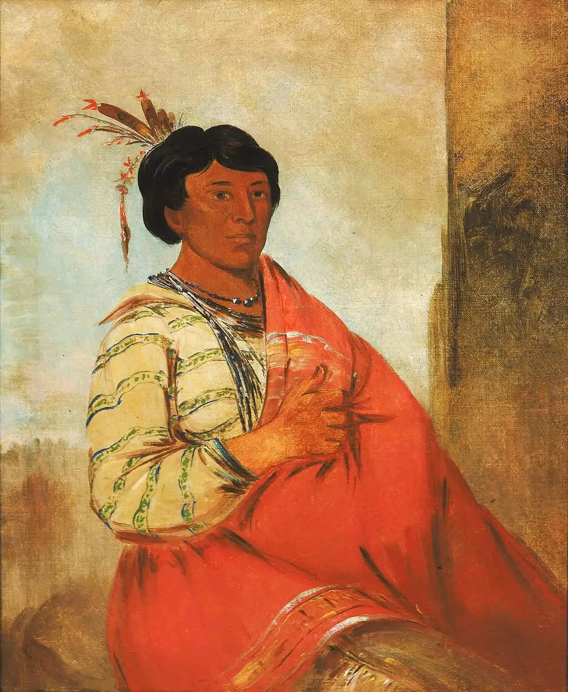 Gaw-záw-que-dung, Celui qui salue - George Catlin image 1 reproduction artisanale de tableau