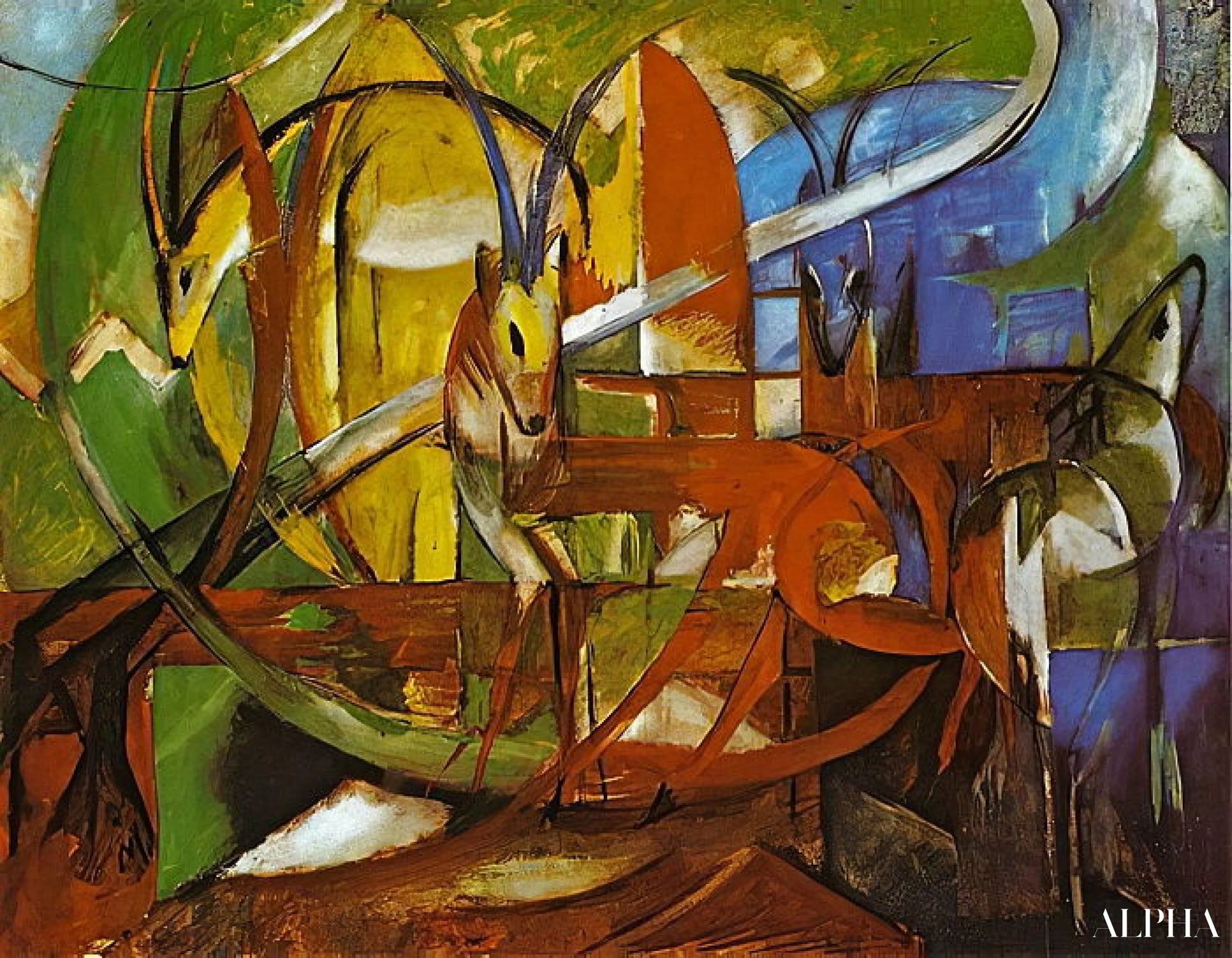 Gazelles - Franz Marc - Reproductions de tableaux et peintures haut de gamme