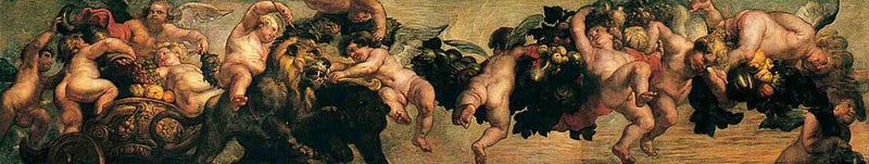 Geniusze noszący girlandę - Peter Paul Rubens