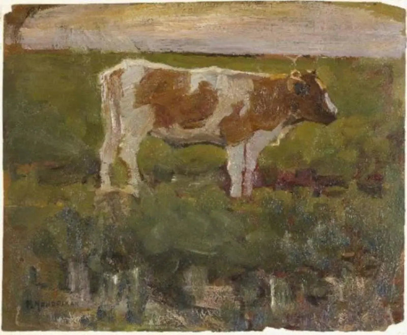Brązowa i biała jałówka - Piet Mondrian