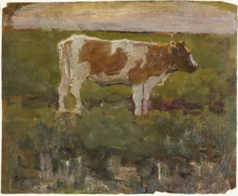 Brązowa i biała jałówka - Piet Mondrian
