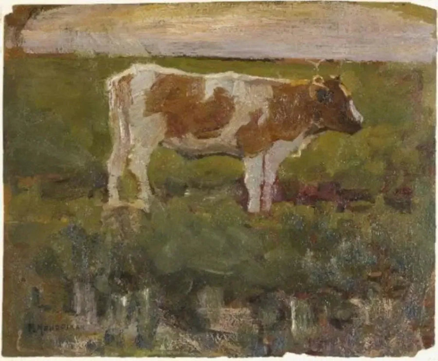 Brązowa i biała jałówka - Piet Mondrian