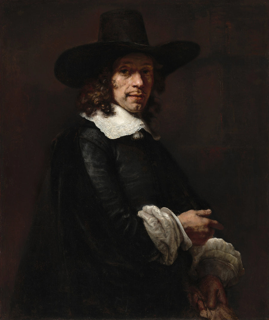 Portret mężczyzny w cylindrze i rękawiczkach - Rembrandt
