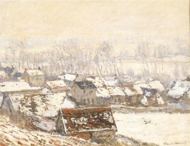 Wioska Giverny pod śniegiem W1055 - Claude Monet