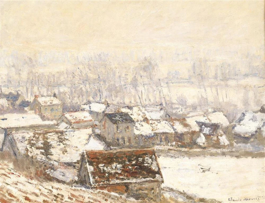 Wioska Giverny pod śniegiem W1055 - Claude Monet
