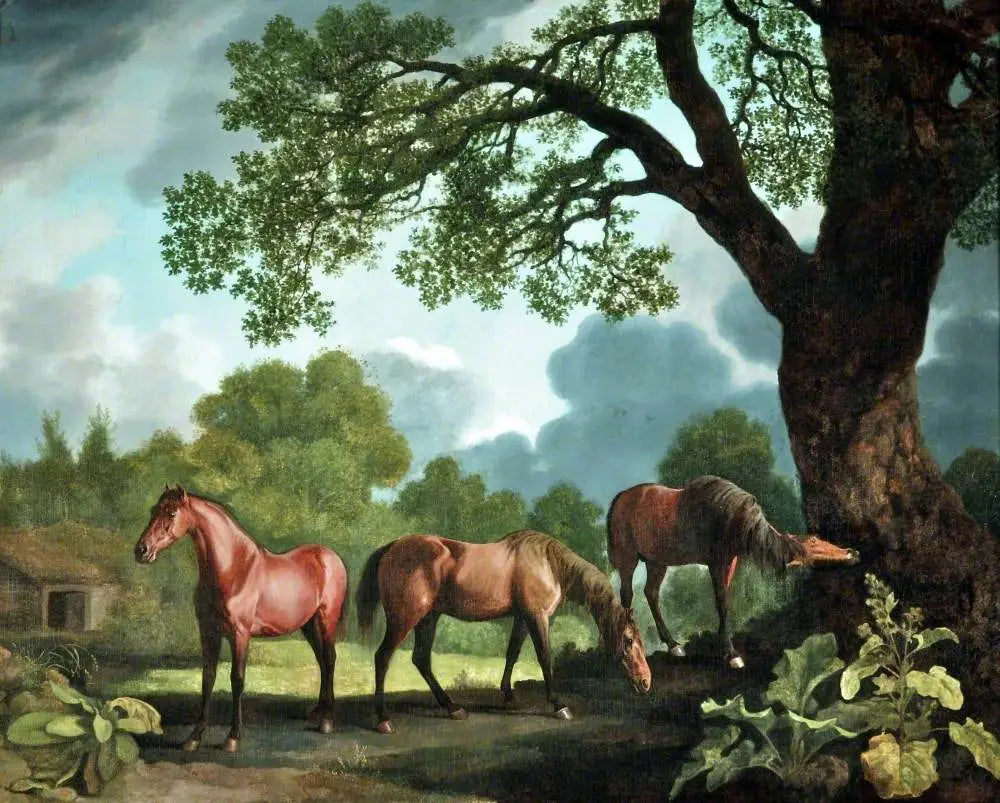 Gnawpost et deux autres poulains - George Stubbs image 1 reproduction d’œuvre d’art à l’huile