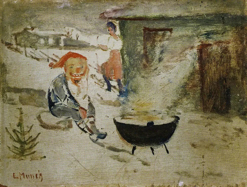 Gobelin z bożonarodzeniową owsianką - Edvard Munch