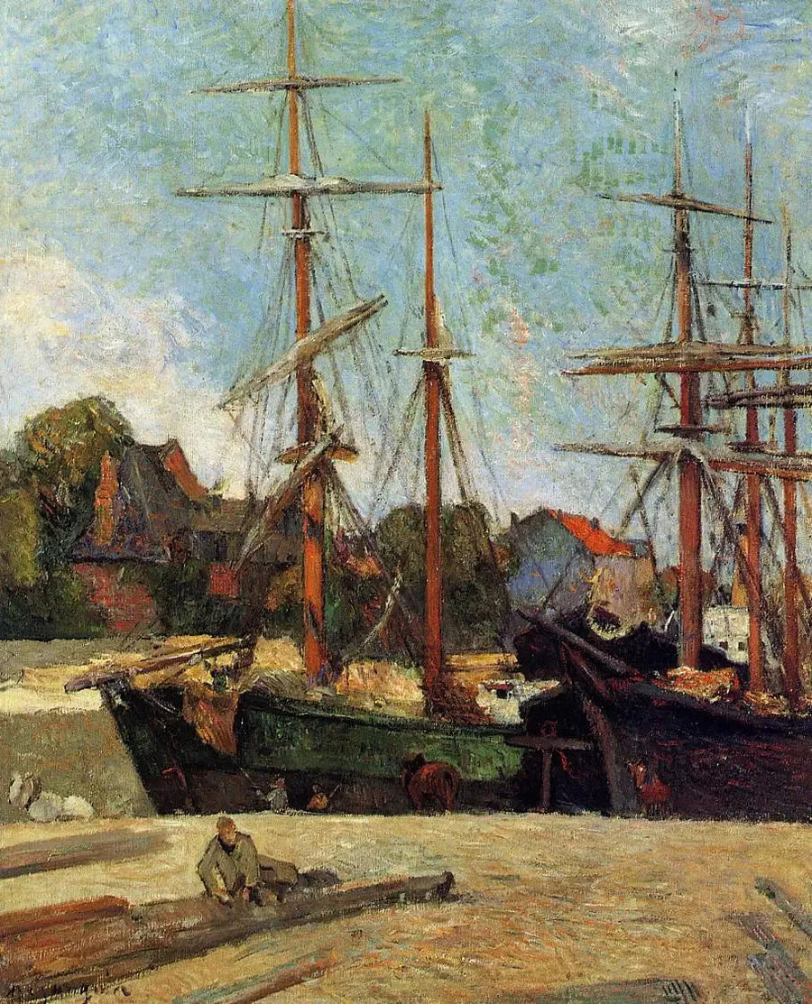 Jacht i trzymasztowiec w porcie, czyli Statki w porcie - Paul Gauguin