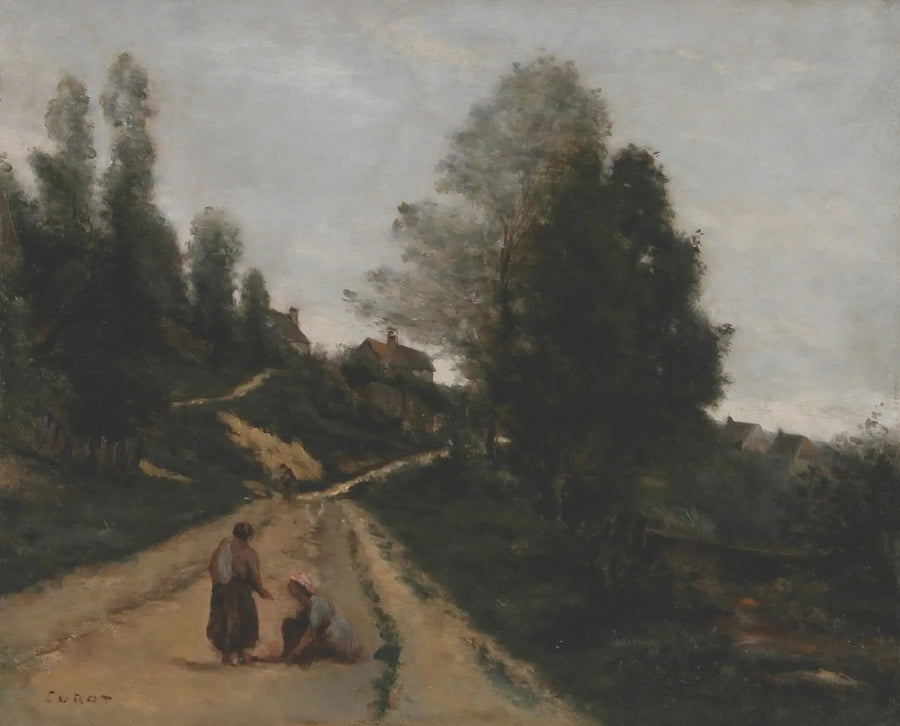 Gouvieux, niedaleko Chantilly. Droga wznosząca się - Jean-Baptiste Camille Corot