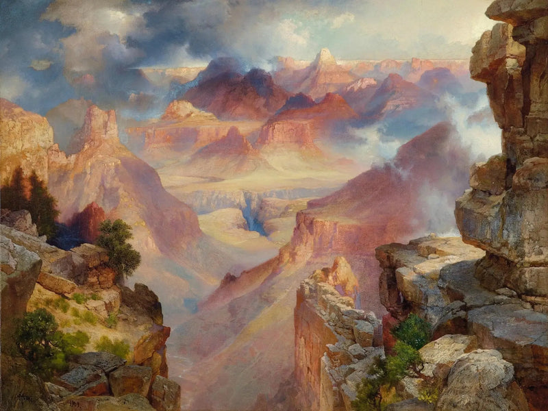 Wielki Kanion w Arizonie o zachodzie słońca - Thomas Moran