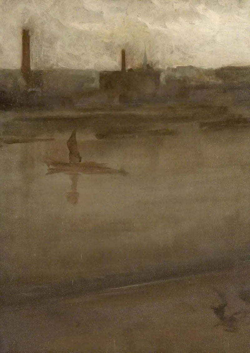 Szarość i srebro: Tamiza - James Abbott McNeill Whistler