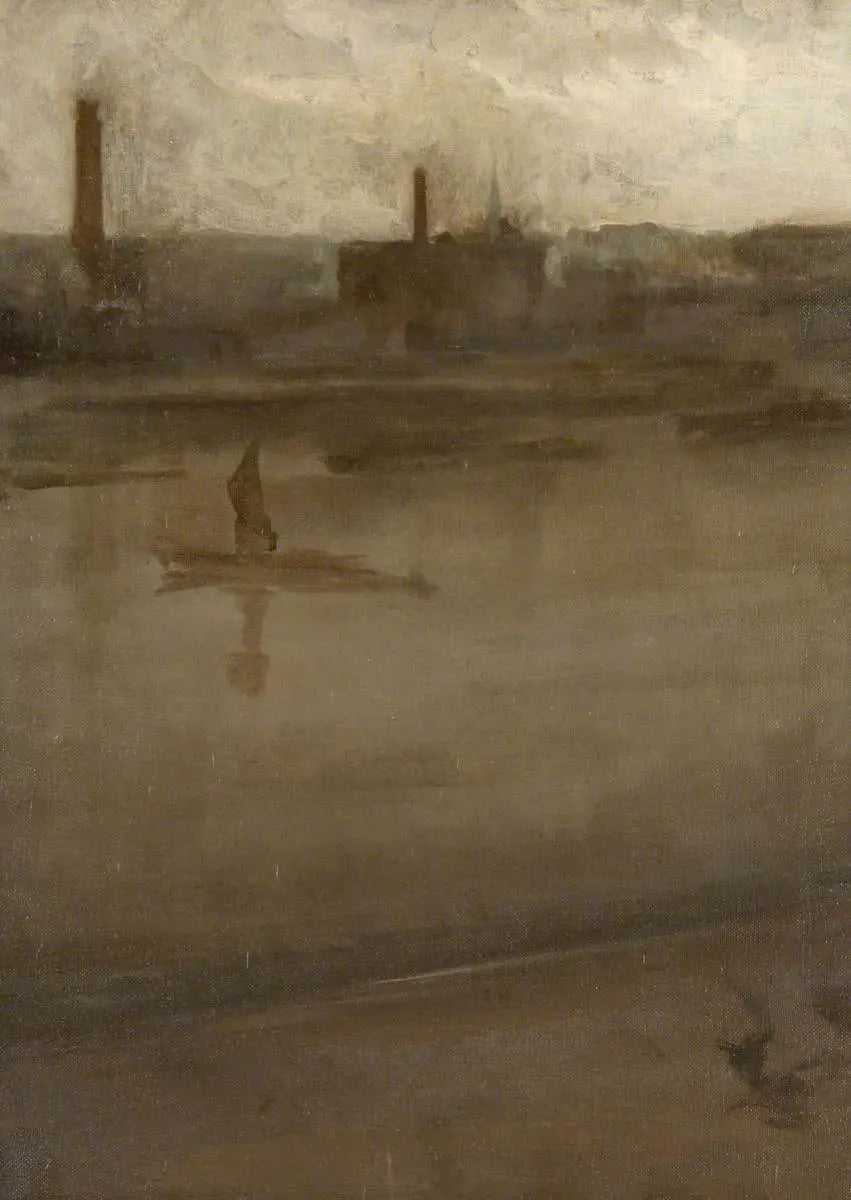 Szarość i srebro: Tamiza - James Abbott McNeill Whistler