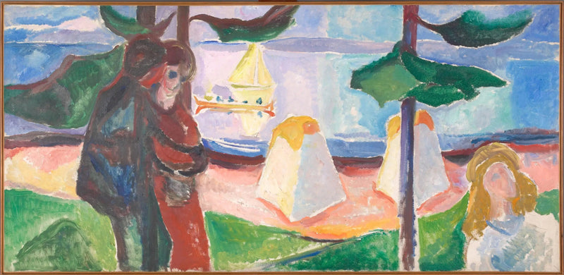 Grupy ludzi na plaży - Edvard Munch
