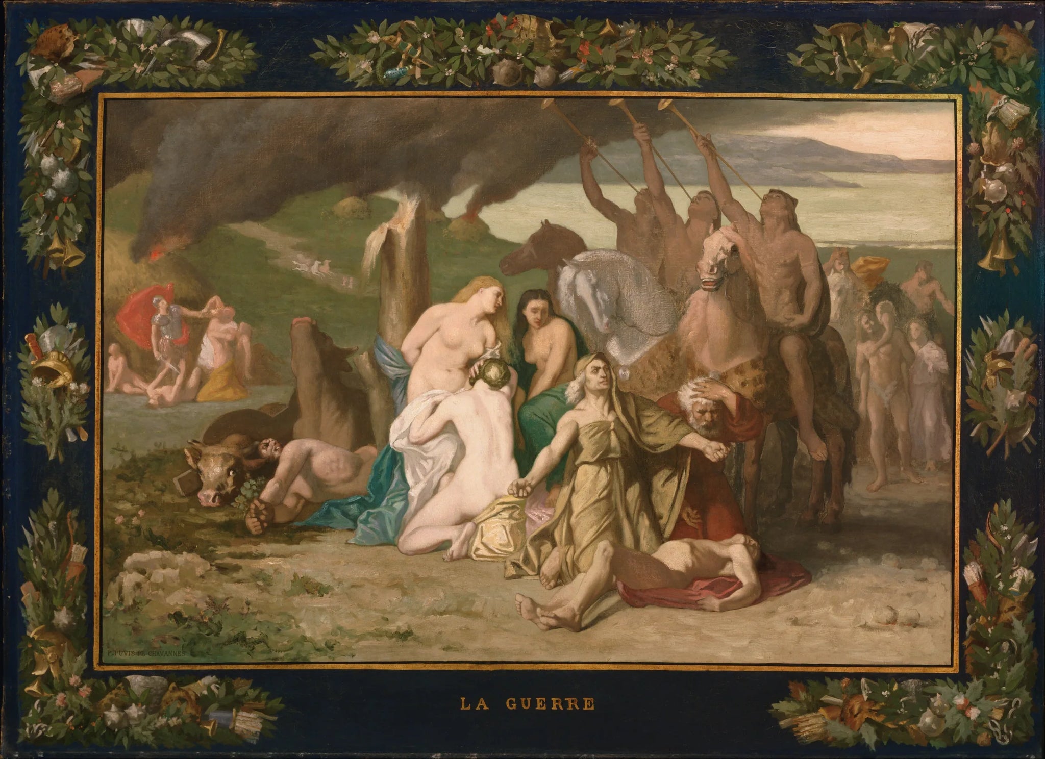 Guerre - Pierre Puvis de Chavannes image 1 copie peinte à la main à l’huile