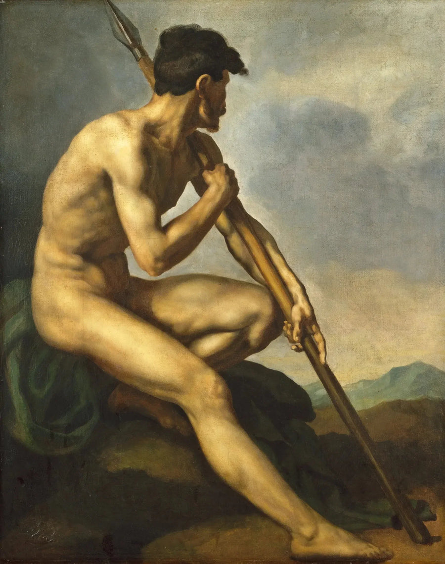 Nagi wojownik z lancą - Théodore Géricault