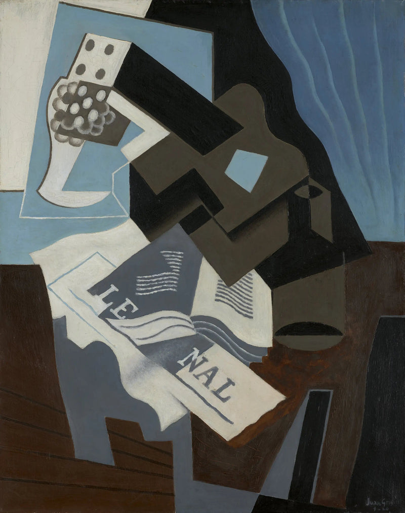 Gitara, książka i gazeta - Juan Gris