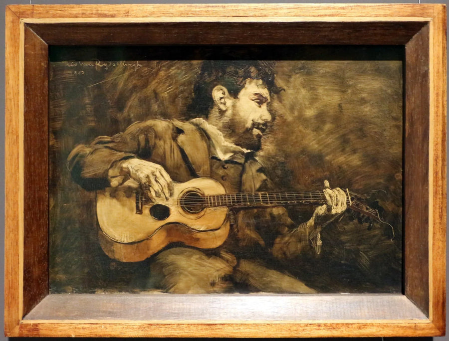 Gitarzysta - Portret hiszpańskiego malarza Darío de Regoyos - Théodore van Rysselberghe