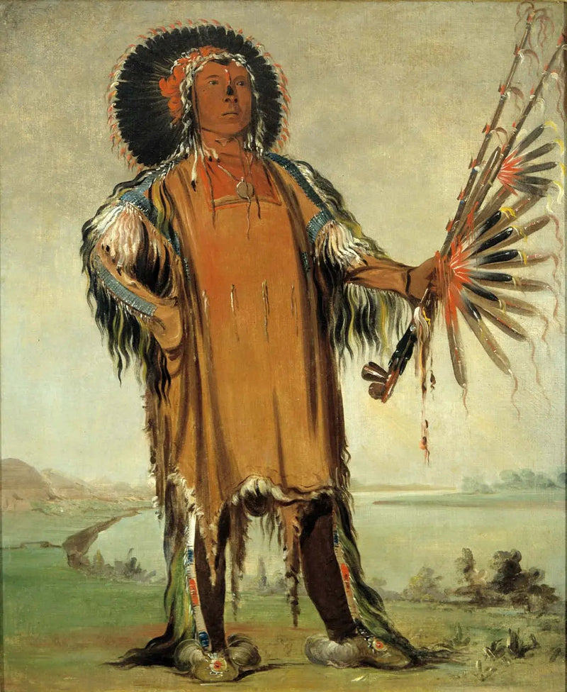 Ha-na-tá-nu-maúk, przywódca wilków, najwyższy wodzowie plemienia - George Catlin