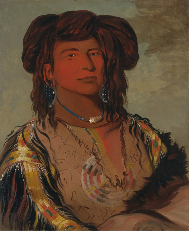 Ha-wón-je-tah, Jedno Róg, główny przywódca plemienia Miniconjou - George Catlin