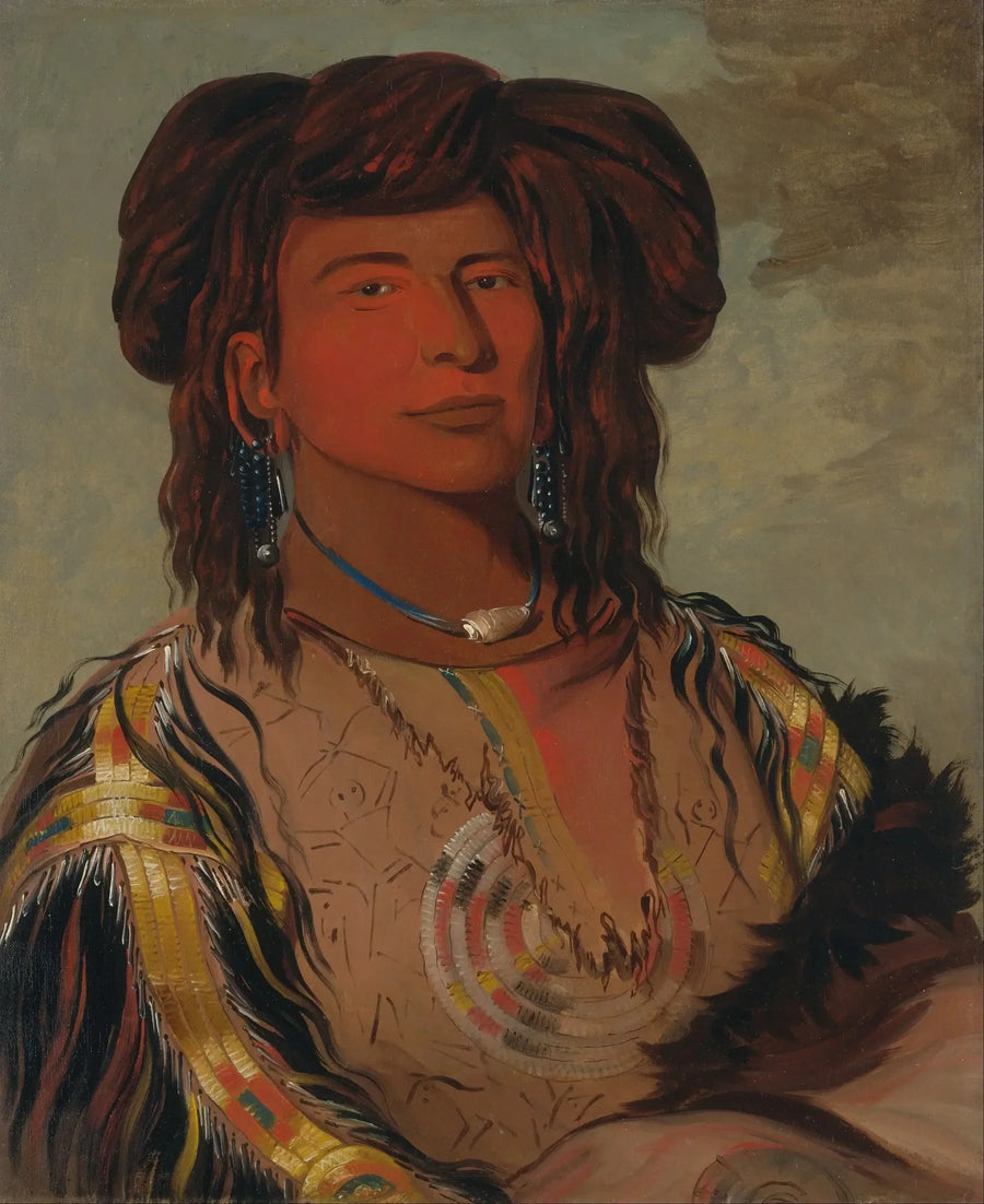 Ha-wón-je-tah, Jedno Róg, główny przywódca plemienia Miniconjou - George Catlin