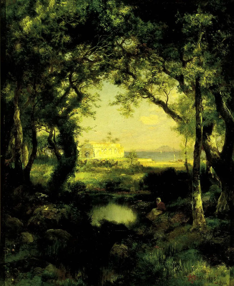Meksykańska hacienda, jezioro Cuitzeo - Thomas Moran