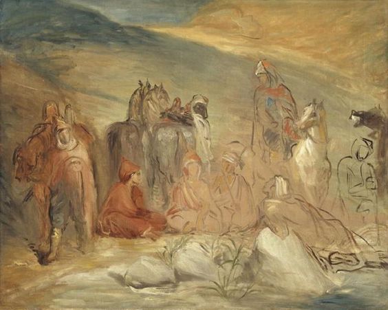 Przystań spahisów przy źródle - Théodore Chassériau